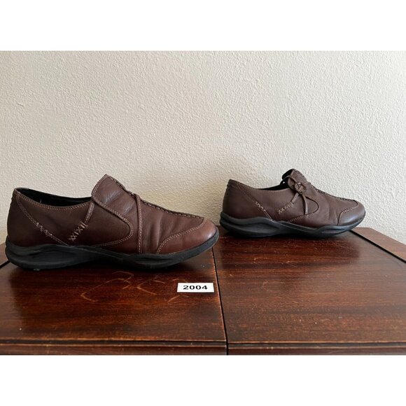 Clarks Wave Run Loafer Shoes Women's 9W Brown Leather Slip-On Embroidered - Picture 4 of 10